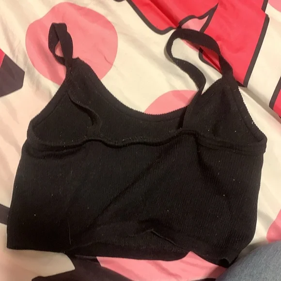 Black Ribbed Women's Top - Picture 2 of 2